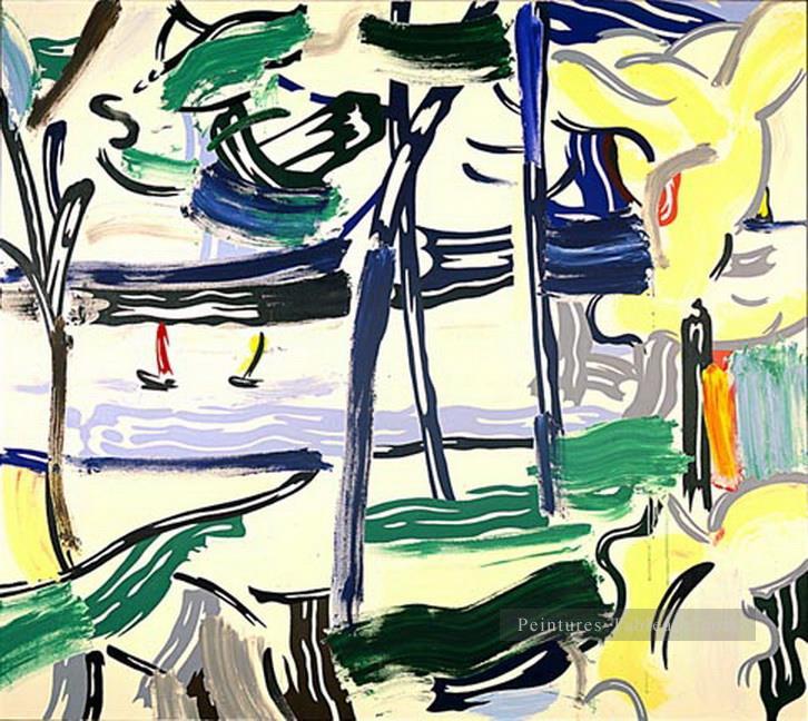 sailboats through the trees 1984 Roy Lichtenstein Oil Paintings
